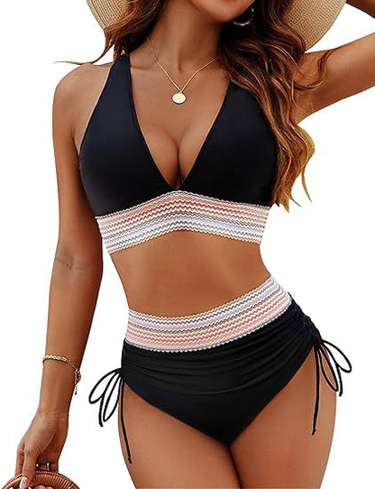 High Waist Bikini Split